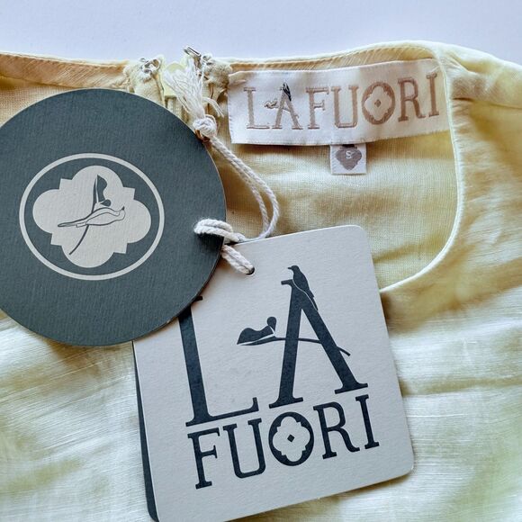 NWT La Fuori Resort '25 Collection Horizon Glow Yellow Embroidered Beaded Dress - Picture 8 of 15